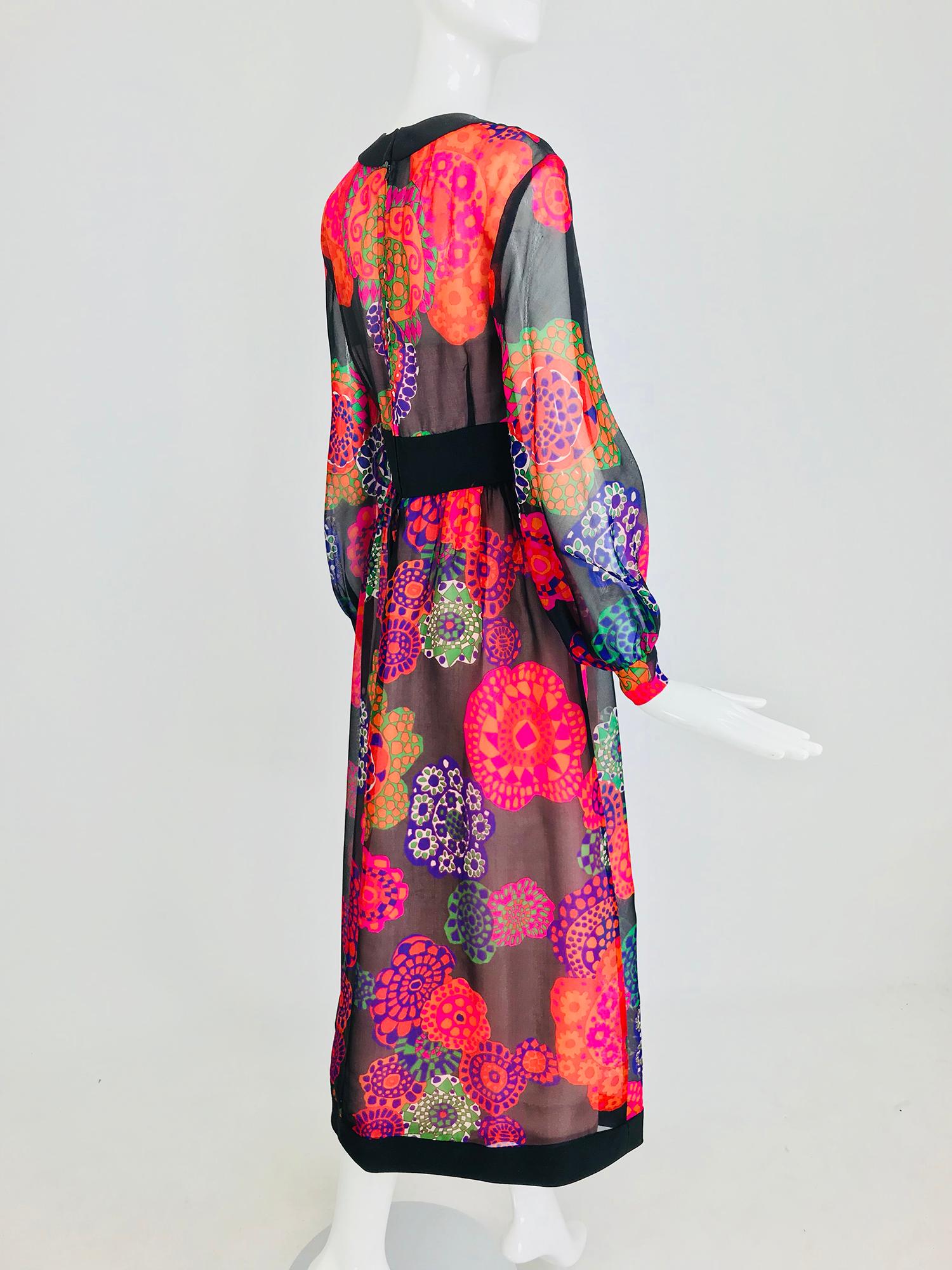 Women's Shannon Rodgers for Jerry Silverman floral silk organza midi dress 1970s