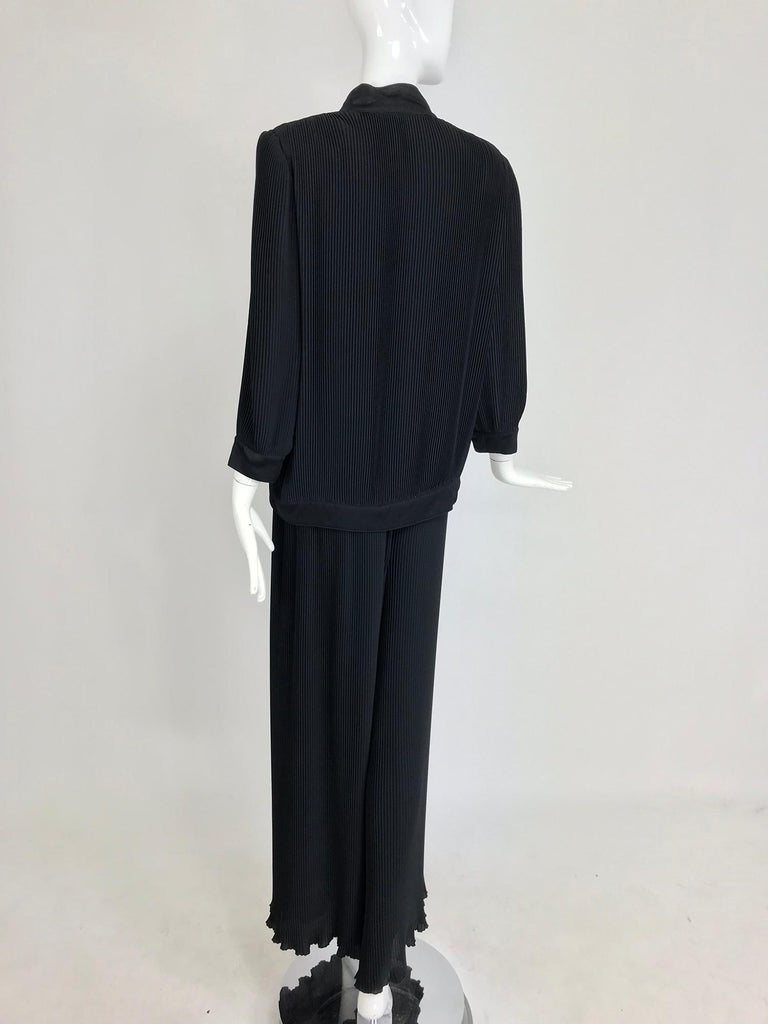 John Louis Scherrer Numbered Knife Pleated Jacket and Palazzo Trouser ...