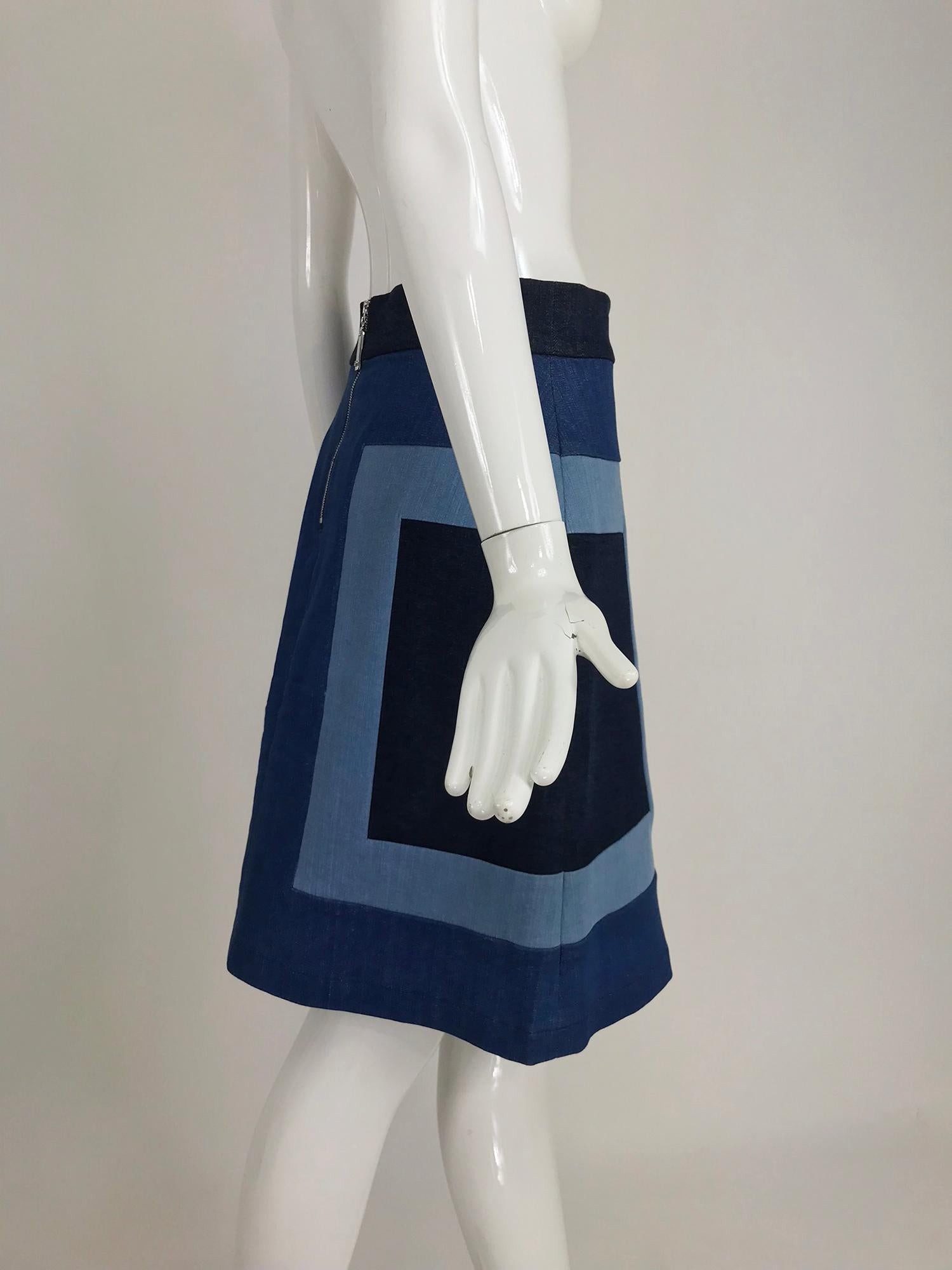 Women's Escada Denim Colour Block Skirt 
