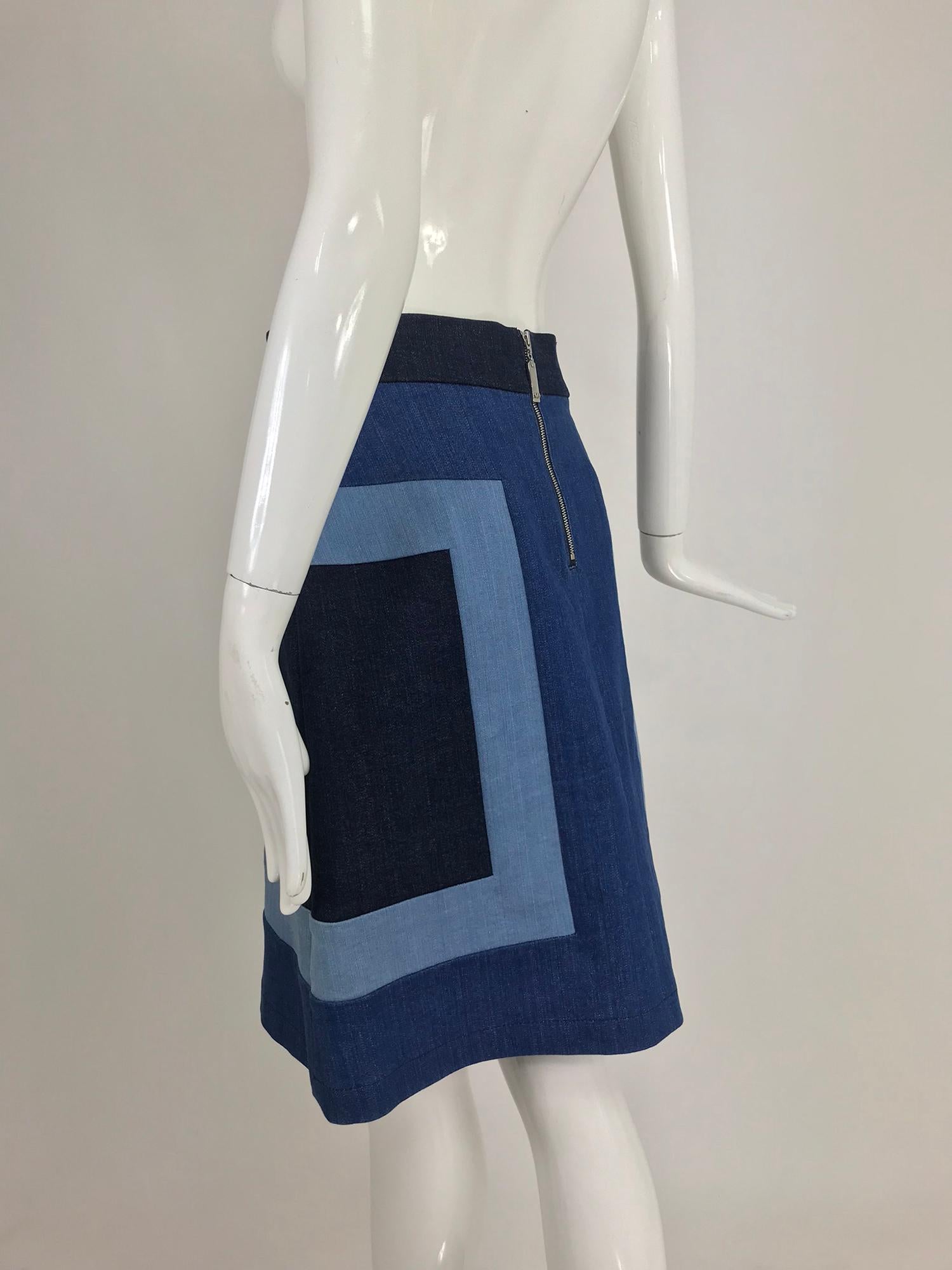 Escada Denim Colour Block Skirt  4