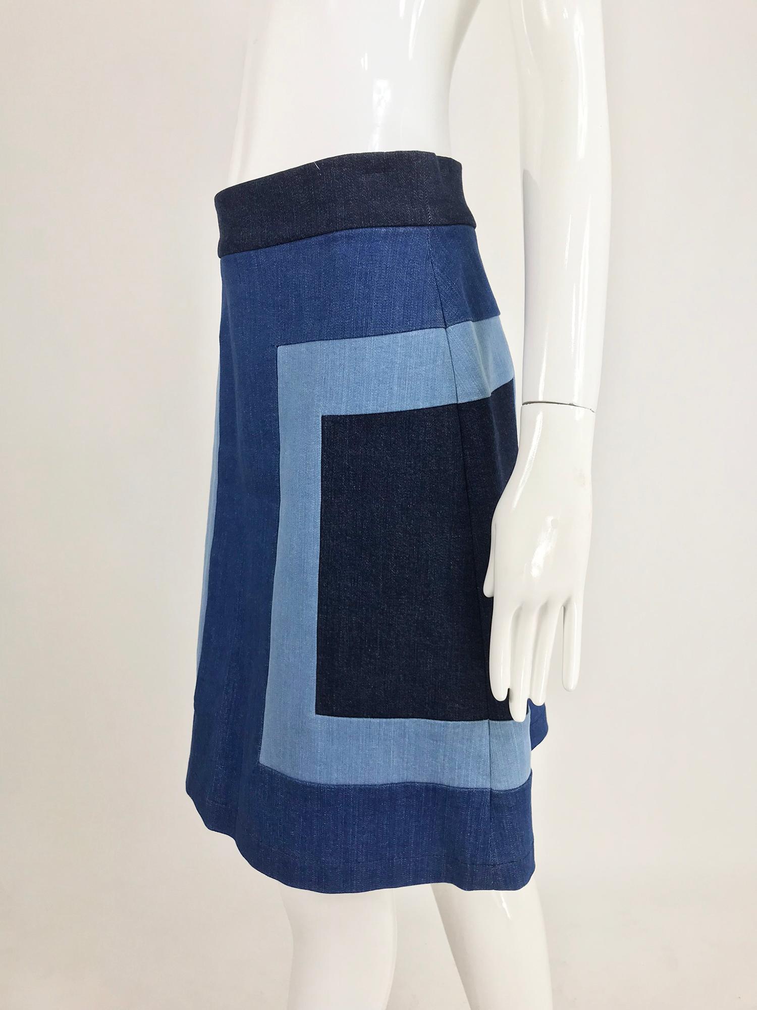 Escada Denim Colour Block Skirt  5