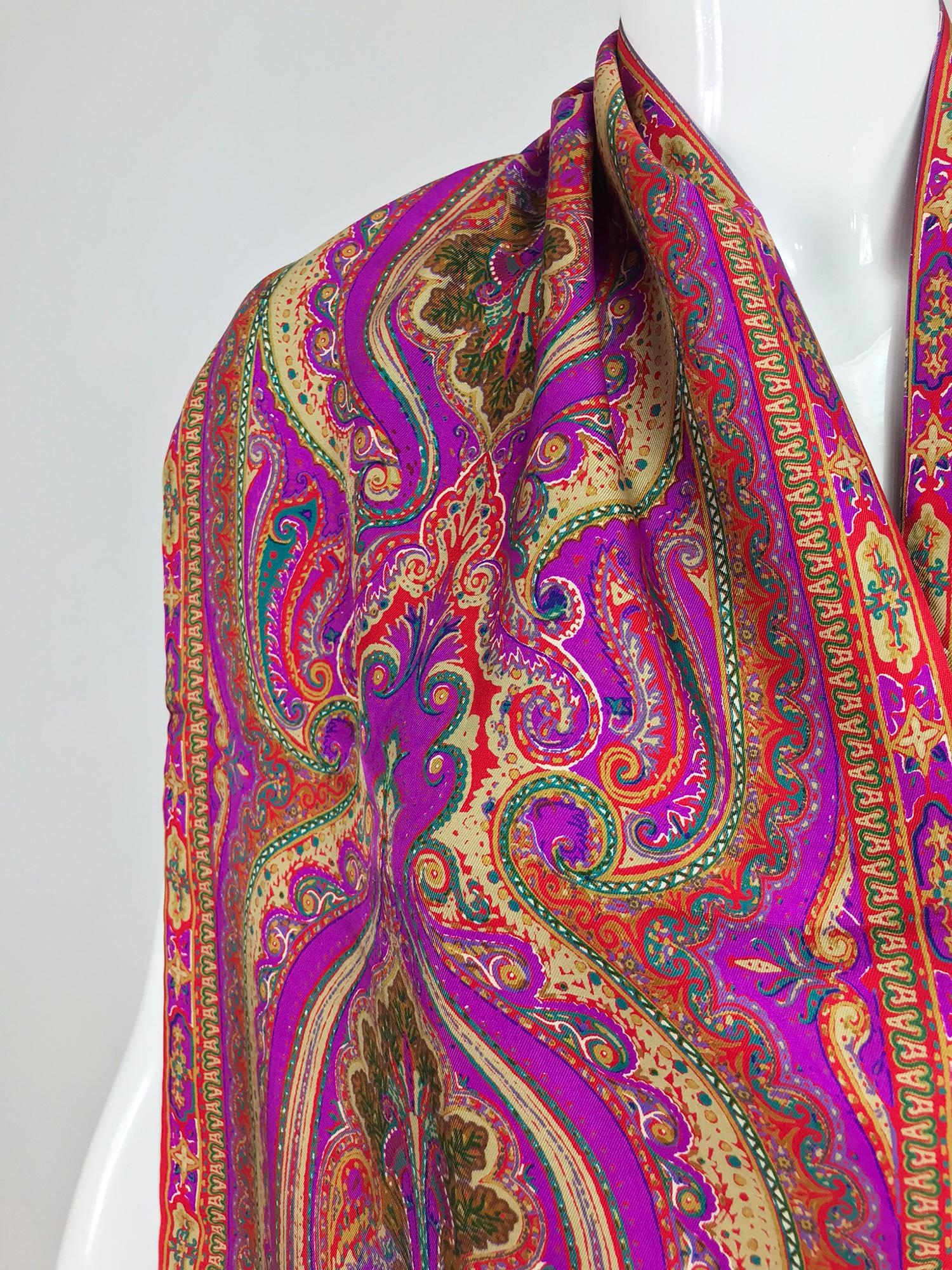 Fendi Paisley Silk Oblong Scarf in Reds and Fuchsia For Sale at 1stDibs ...