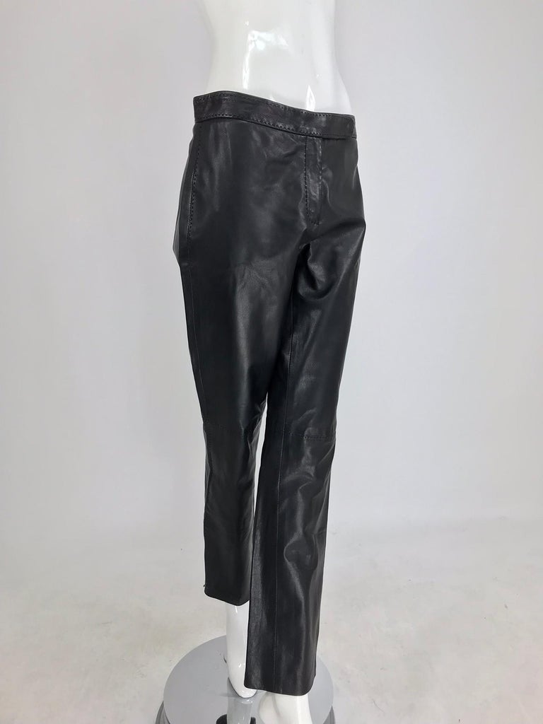 Ralph Lauren Purple Label Black Leather trouser NWT Size 8 For Sale at ...