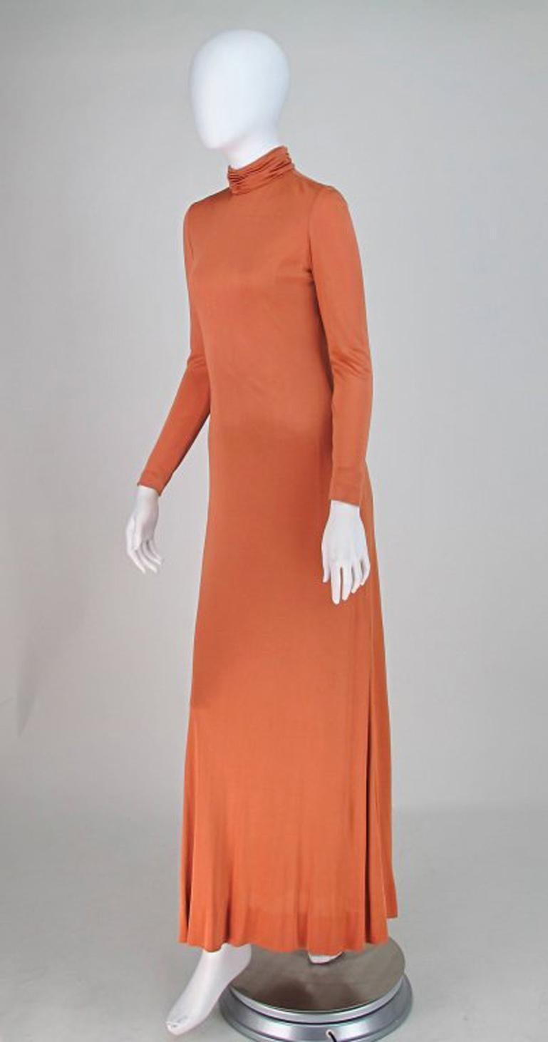 Women's Christian Dior New York silk jersey maxi dress 1970s