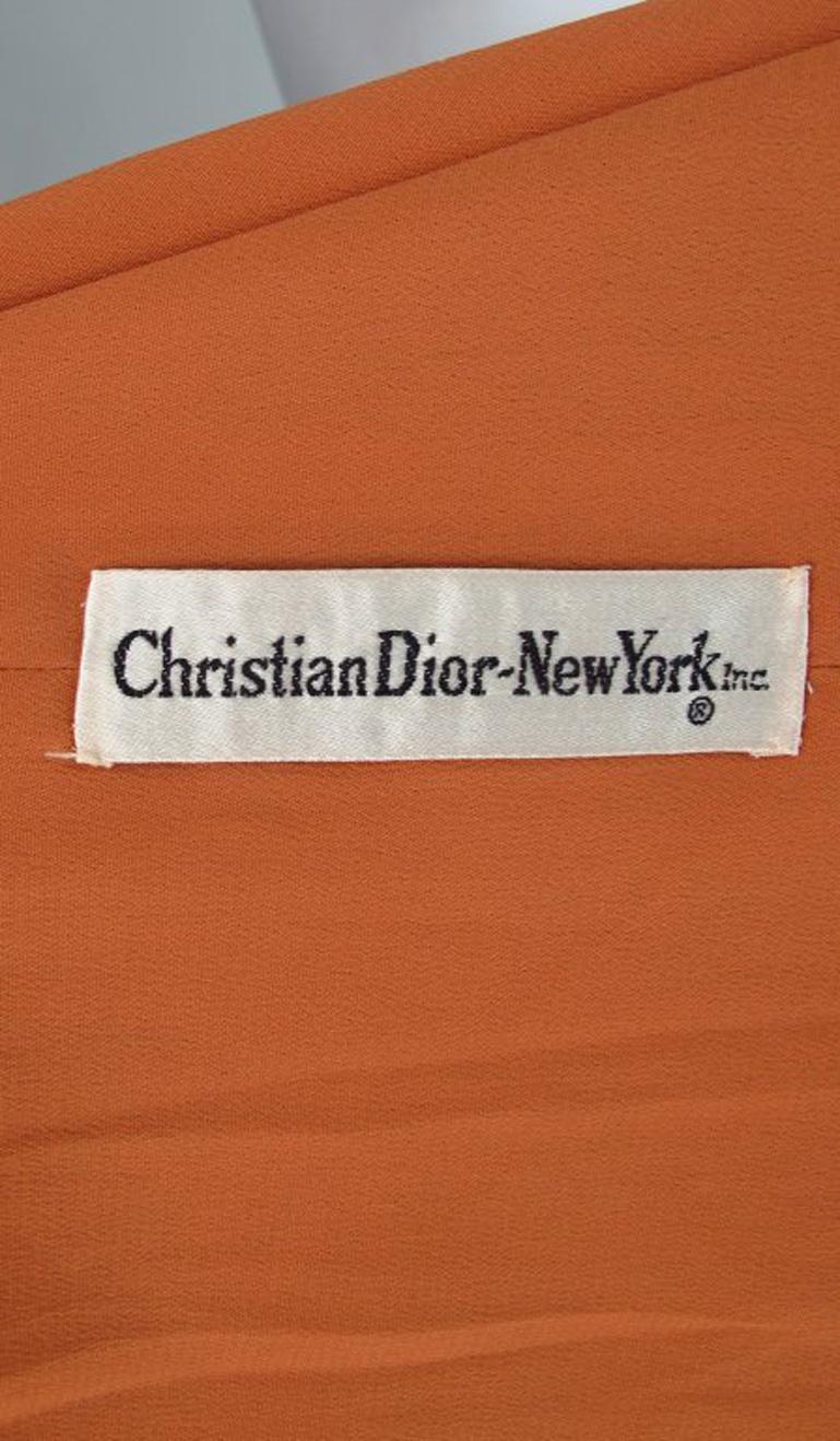 Christian Dior New York silk jersey maxi dress 1970s 1