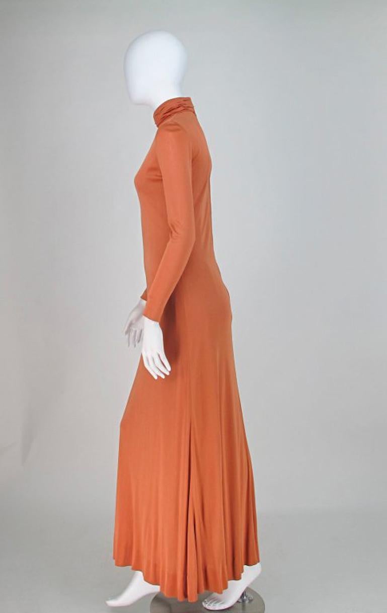 Christian Dior New York silk jersey maxi dress 1970s In Good Condition In West Palm Beach, FL