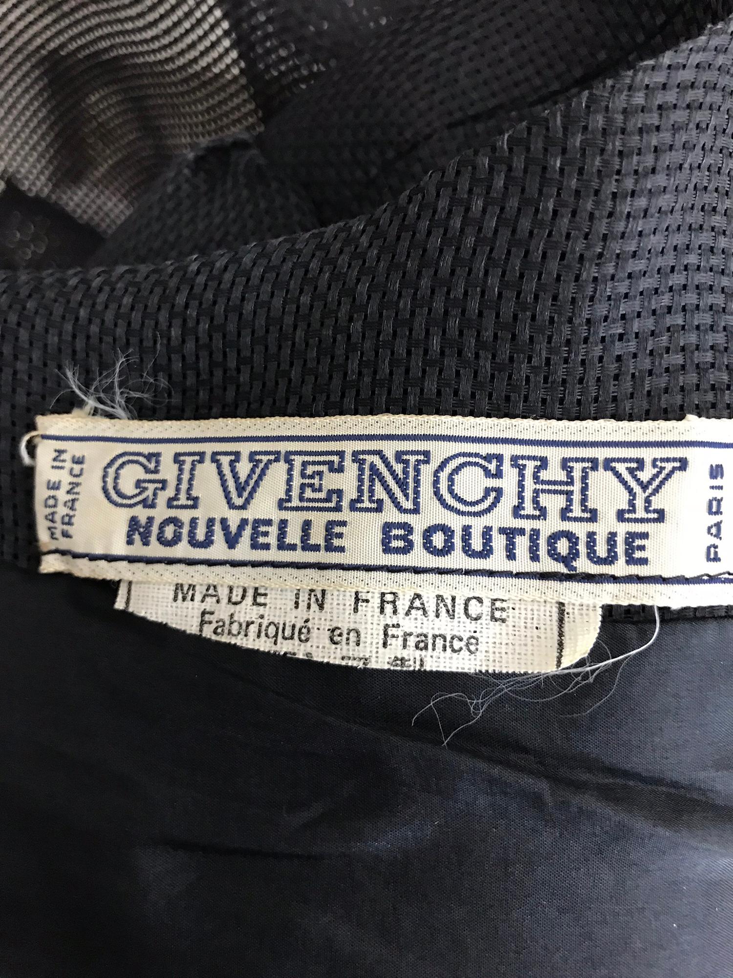 Givency Black Textured Silk Dress with Hip Bow 1990s For Sale 11