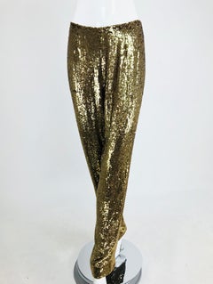 Ralph Rucci Burnished Gold Sequin Evening Trouser