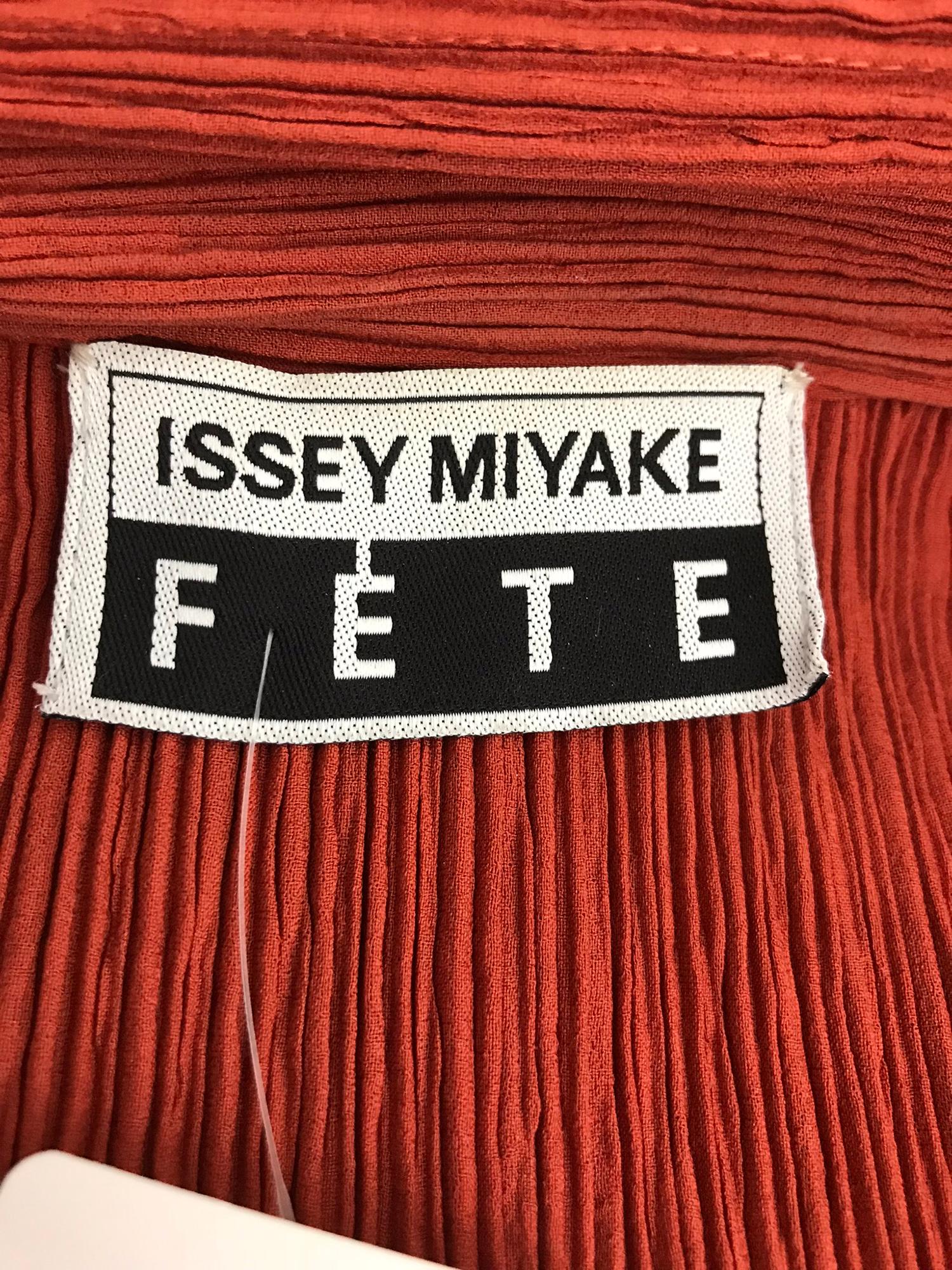 Issey Miyake Fete paprika pleated top and skirt set  7