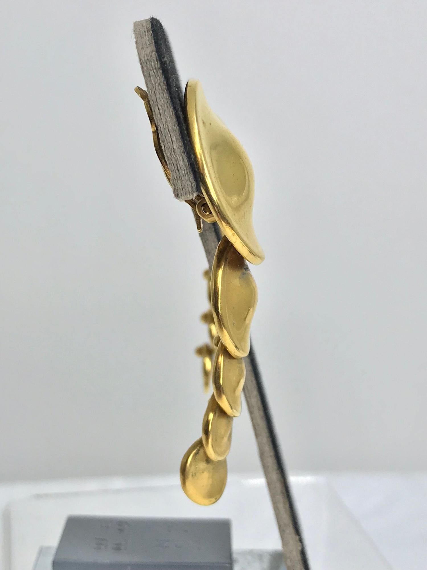 Modern Robert Lee Morris Articulated matte gold earrings 1980s