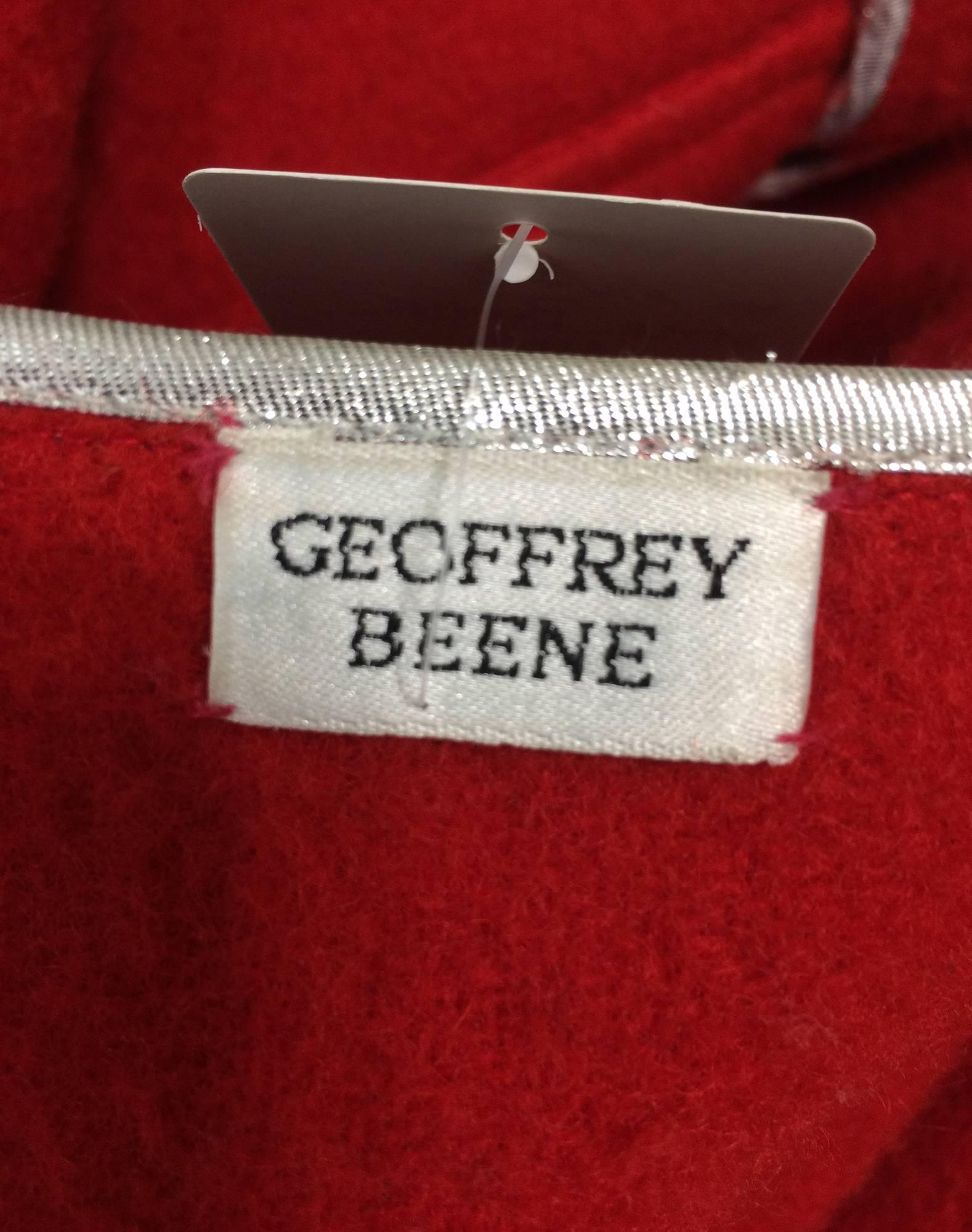 Vintage Geoffrey Beene Red and Black Blanket Coat 1970s 6