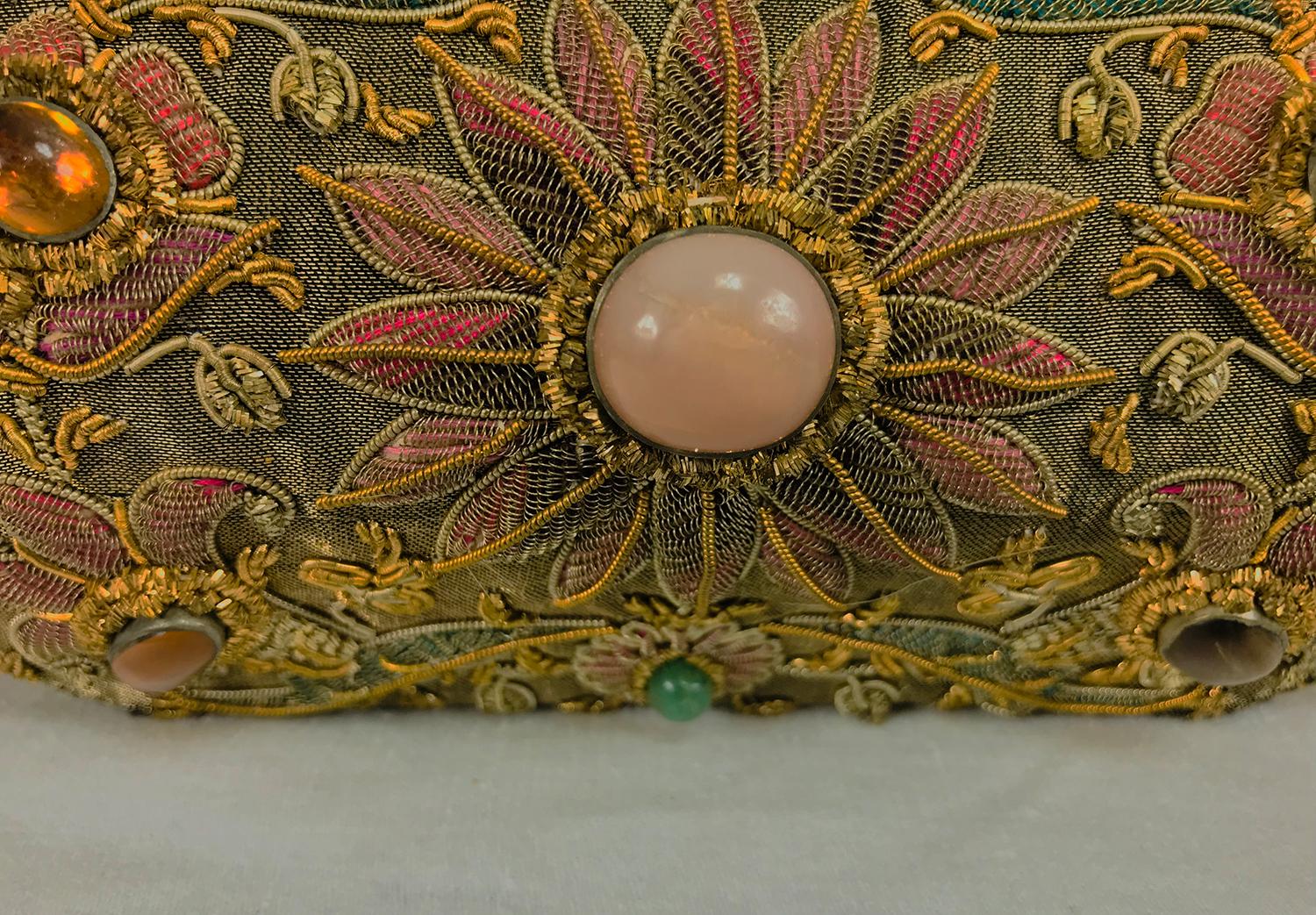 Metallic jewel lame Mughal evening bag India 1960s 1