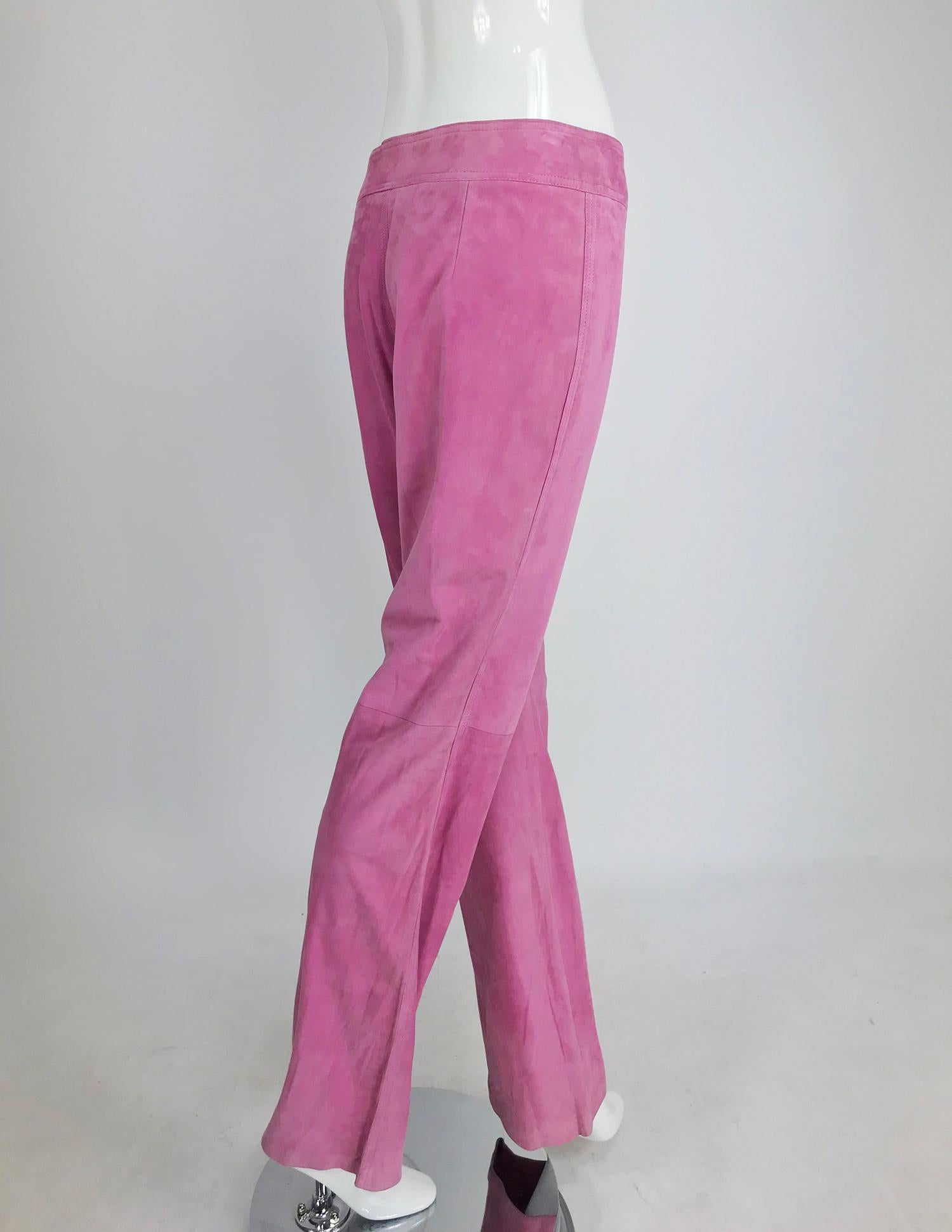 gwyneth paltrow pink suede pants