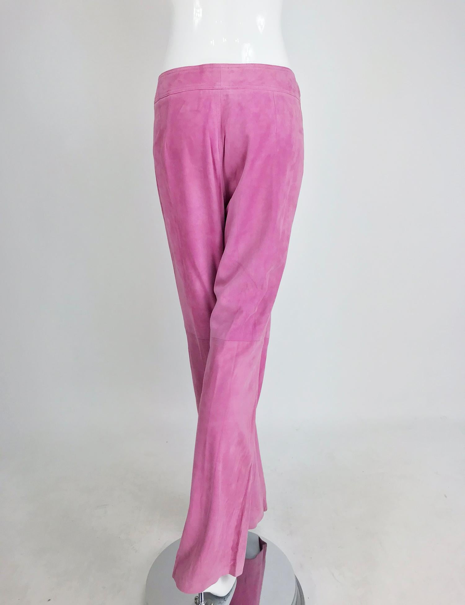 Ralph Lauren Black Label pink suede trousers  In Good Condition In West Palm Beach, FL