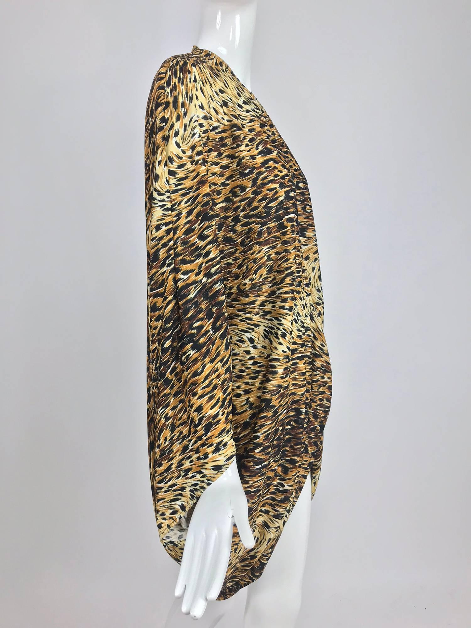 Norma Kamali OMO leopard print cocoon jacket 1980s For Sale 5