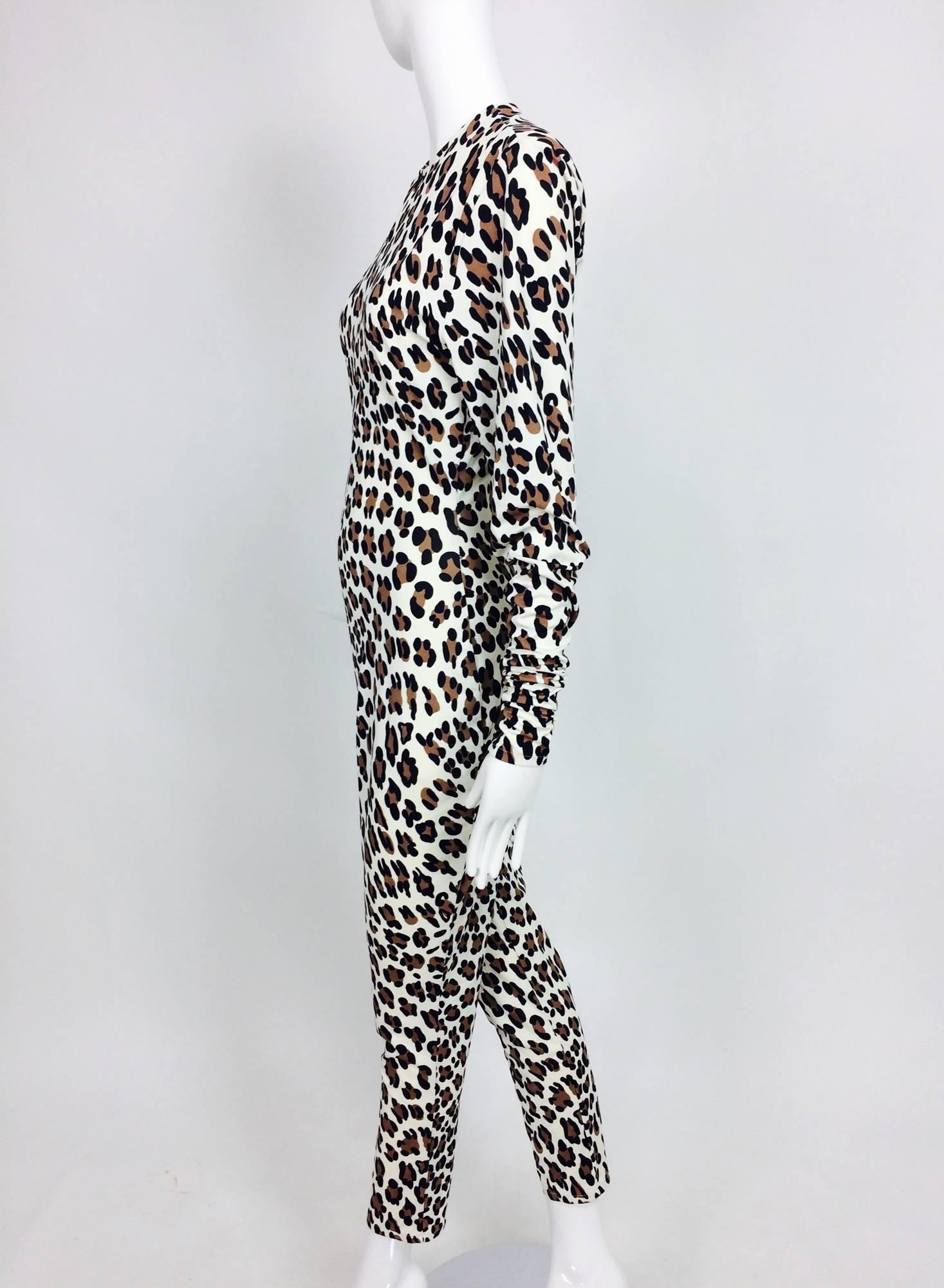 Vintage Norma Kamali Leopardenmuster Catsuit 1980s 2