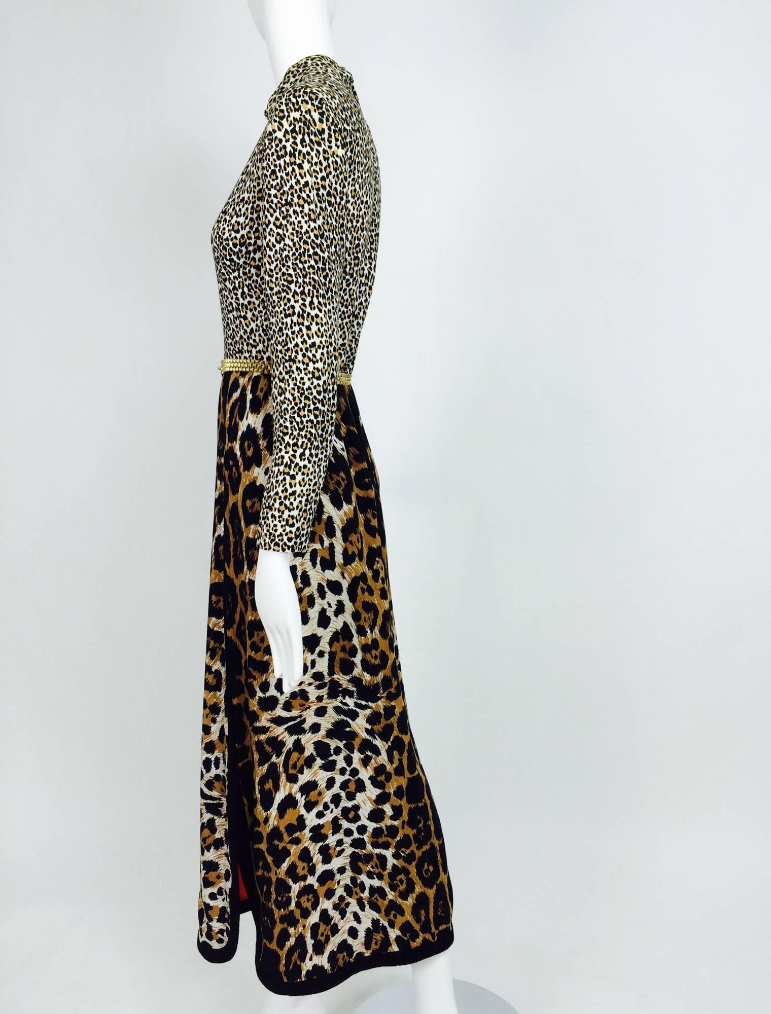Martha Palm Beach Leopard Print Maxi dress 1970s In Good Condition In West Palm Beach, FL
