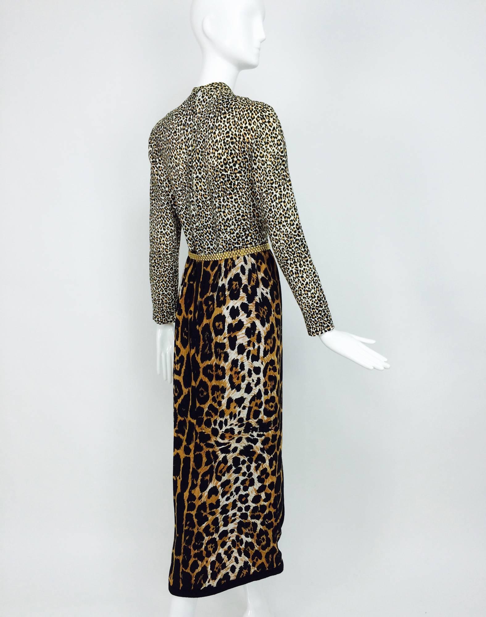 Martha Palm Beach Leopard Print Maxi dress 1970s 2