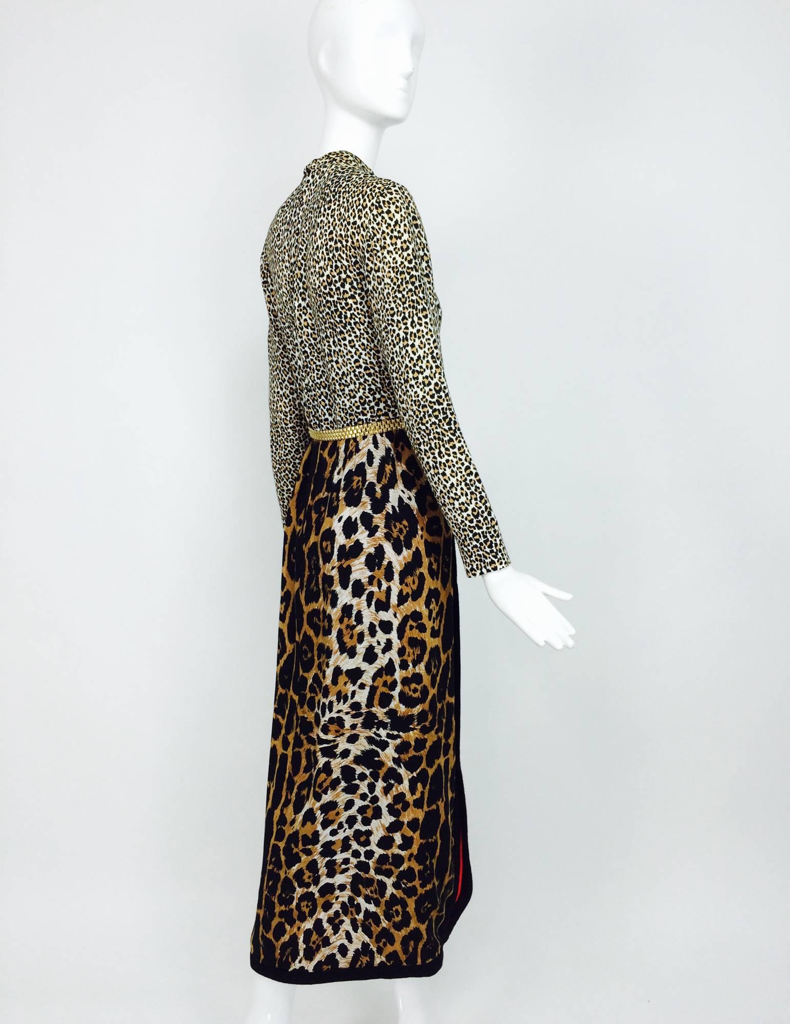 Martha Palm Beach Leopard Print Maxi dress 1970s 3