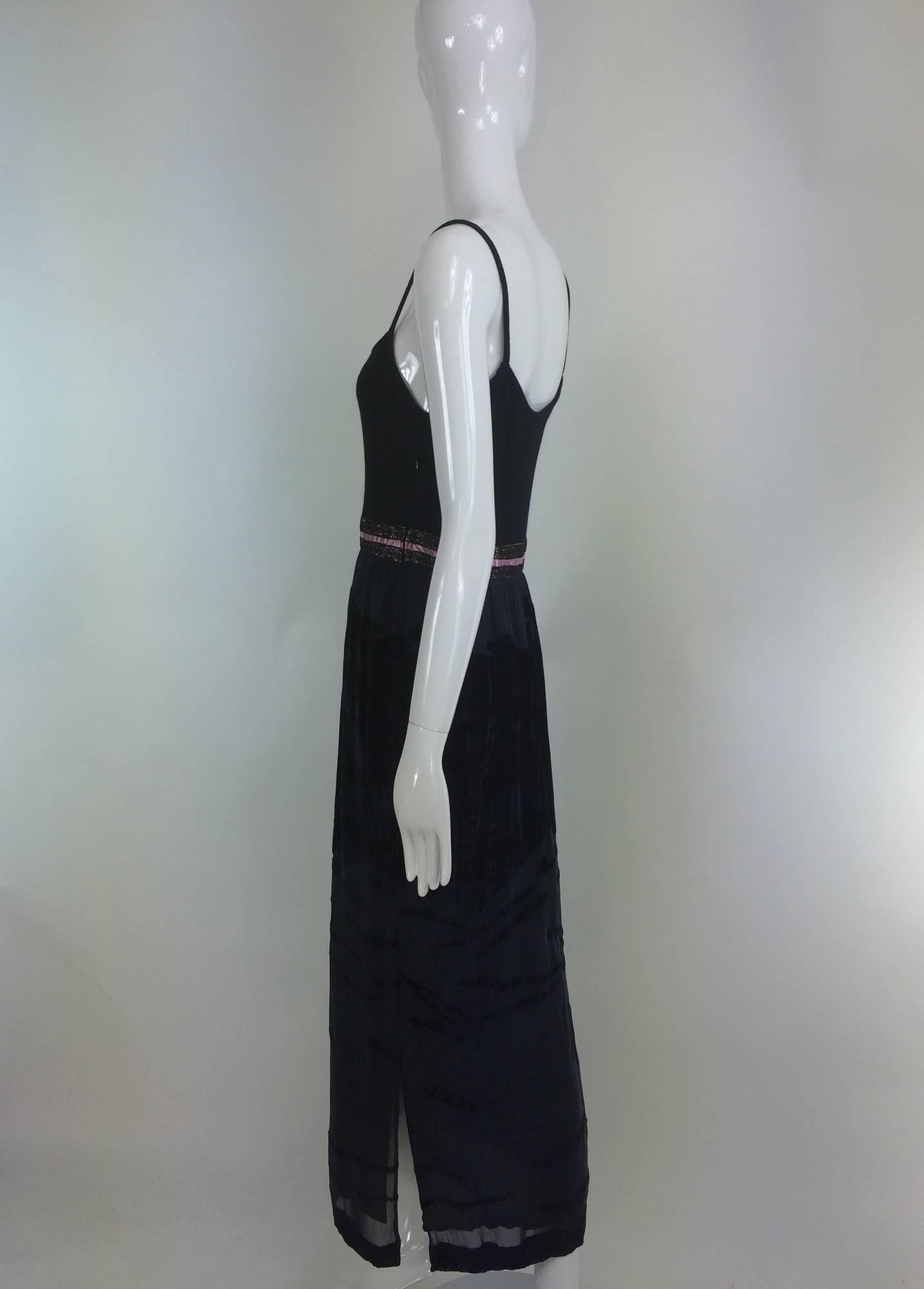 La Perla tank dress of cut velvet & jersey 1990s 2