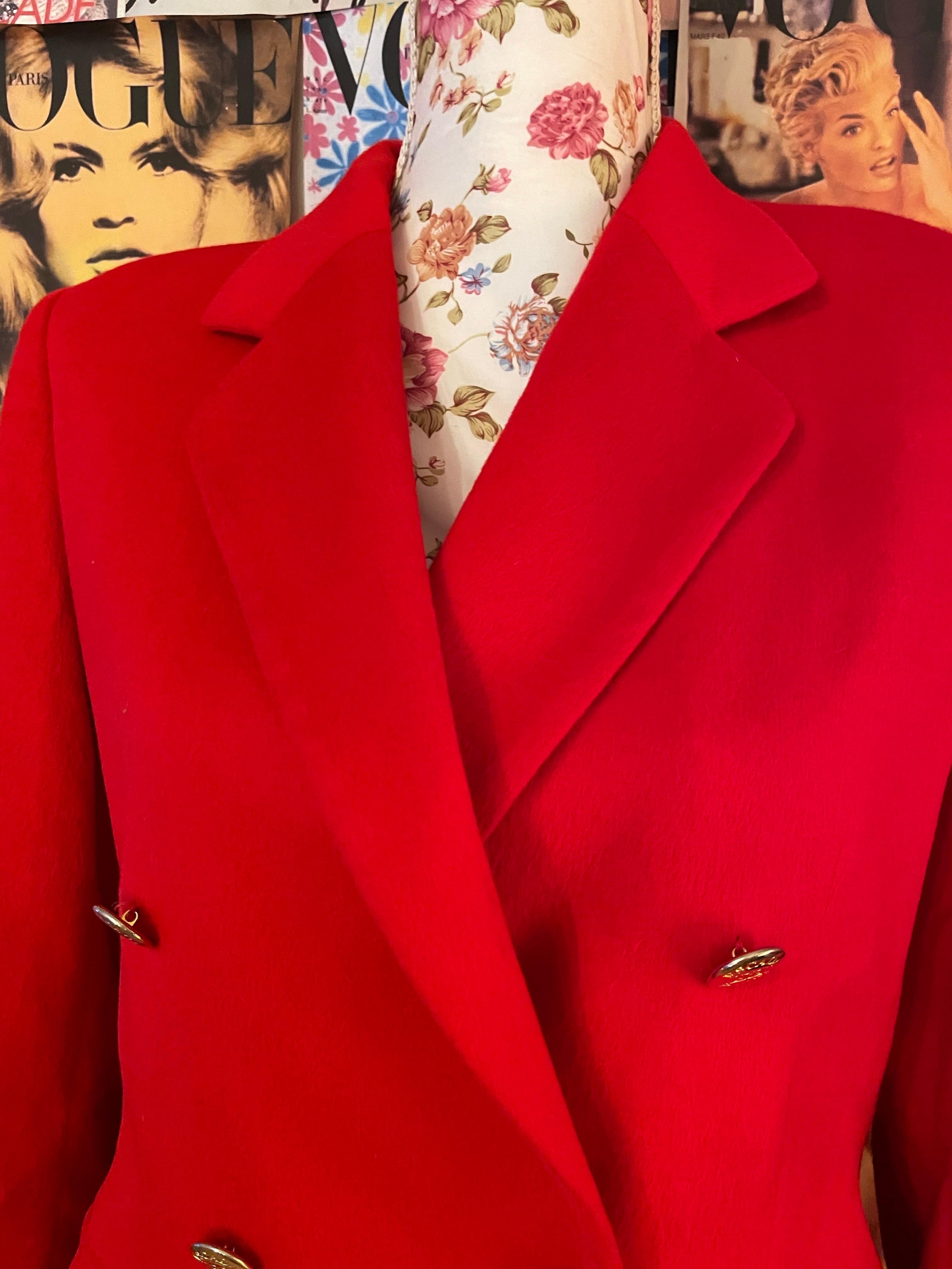 1990's Vintage Escada by Margaretha Ley red Blazer For Sale 2