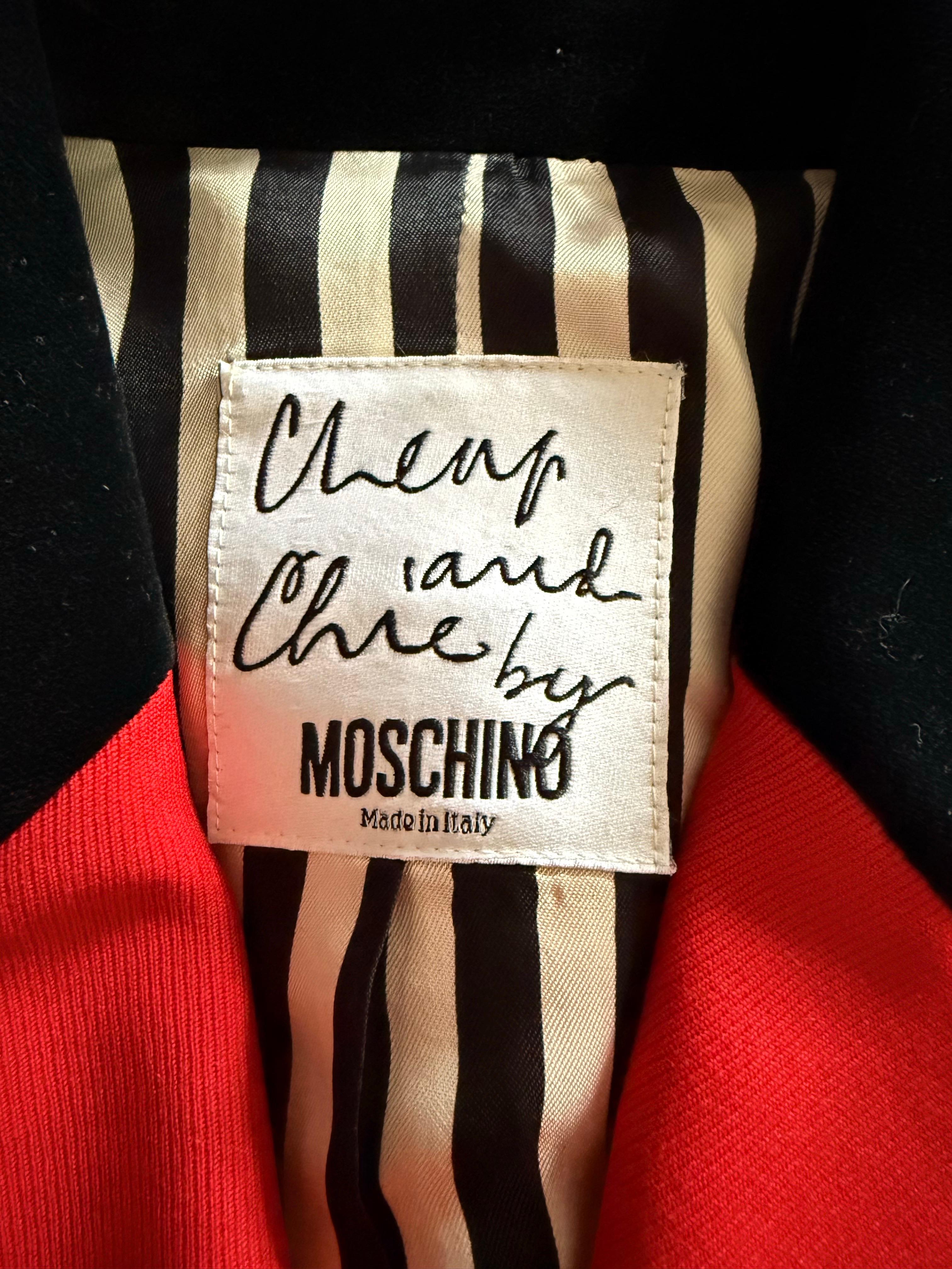 Vintage anni '90 Moschino Cheap and Chic giacca blazer rossa in vendita 4
