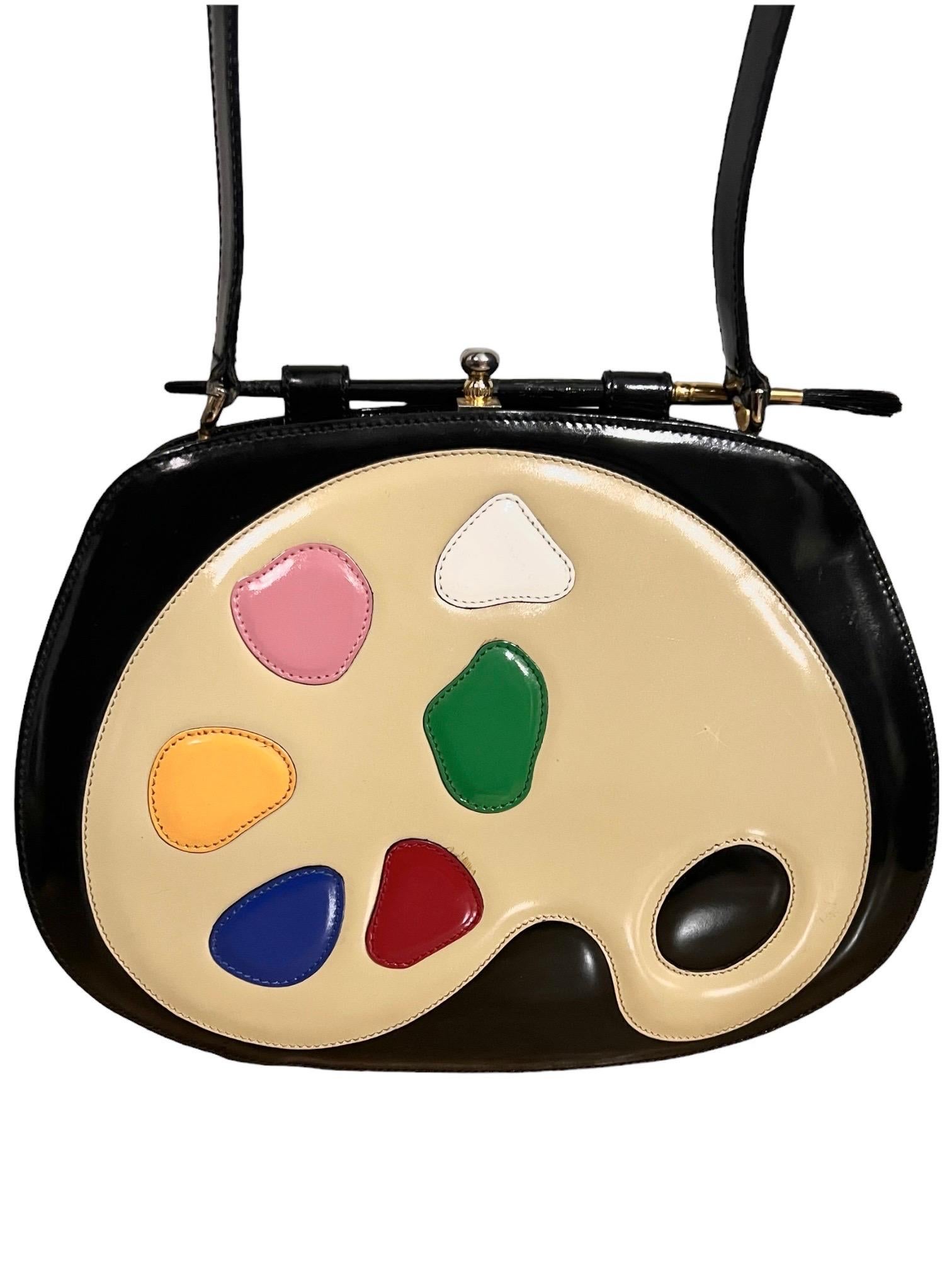 1990’s Moschino Vintage Paint Palette Artist Bag In Good Condition In Concord, NC