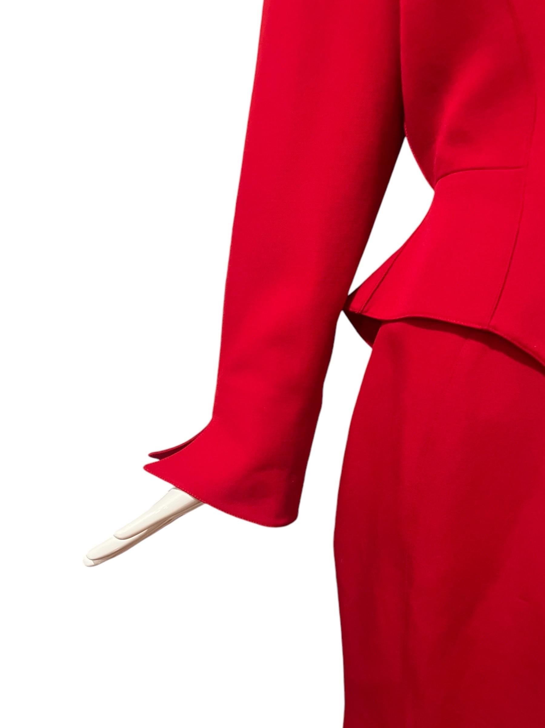 F/W 1988 Thierry Mugler Flaming Red Les Infernales Iconic Skirt Suit For Sale 9