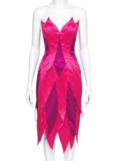 Conjunto de corpiño y falda Thierry Mugler Couture Rosa Llama