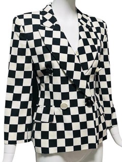 1990's Moschino Vintage Checkerboard Piece Blazer