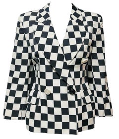 Moschino-Vintage-Blazer mit Schachbrettmuster aus den 1990er Jahren