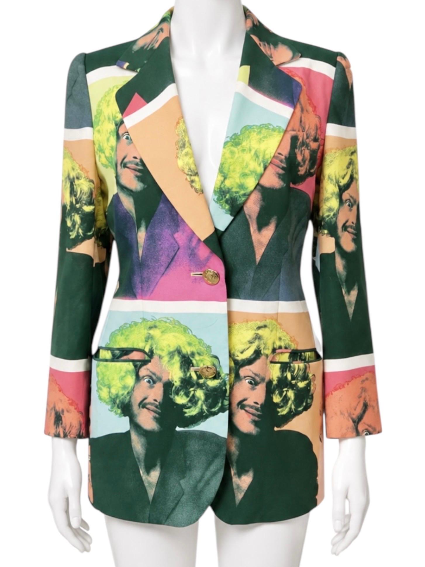Moschino Cheap & Chic Vintage-Blazer im Pop-Art-Stil à la Warhol aus den 1990er Jahren im Angebot