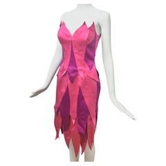 Ensemble bustier et jupe rose flamboyant Thierry Mugler Couture