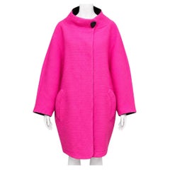 F/W 1990 Thierry Mugler Fuchsia Pink Futuristic Cocoon Coat