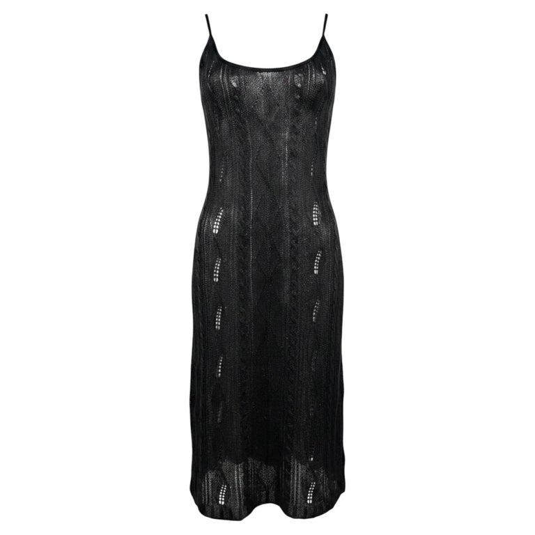 dior galliano black lace bow mini slip dress S/S 1998 Christian by John Metallic Crochet Knit this slip does it 2024 PROM Mac Duggal Women's Sequin Color:SkyBlue