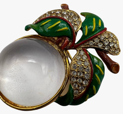 Vintage-Brosche von Boucher mit Jelly-Belly-Motiv und Emaille-Strasssteinen, 1980er Jahre