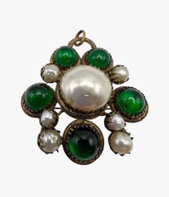 Vintage Roger Scemama Gripoix glass brooch/pendant, 1950s