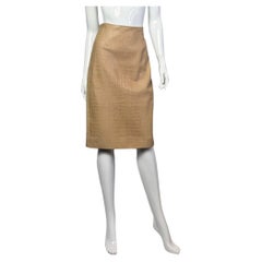 Leather skirt with crocodile embossing