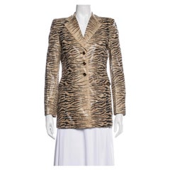 Vintage Escada animal print leather jacket