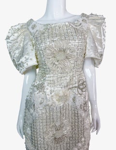 Vintage embellished evening taffeta dress, 1960’s