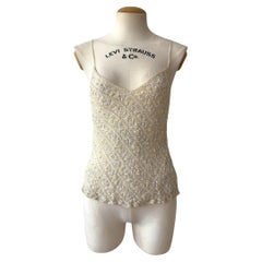 Ralph Lauren Cream Beaded Silk Top, 1998