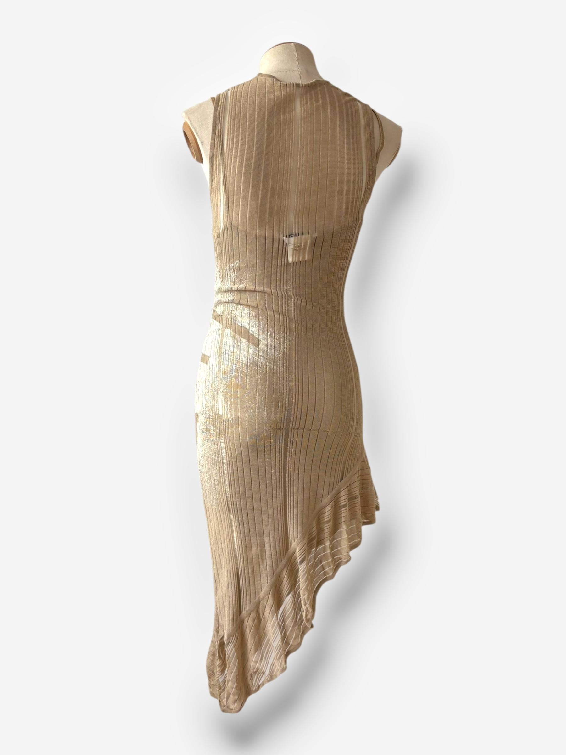 Marron Dior by John Galliano - Robe en toile superposée, printemps-été 2001 en vente