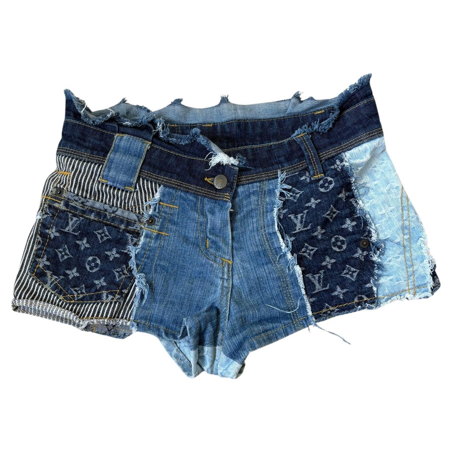 Pantalones cortos vaqueros patchwork Louis Vuitton, 2007u2028 en venta