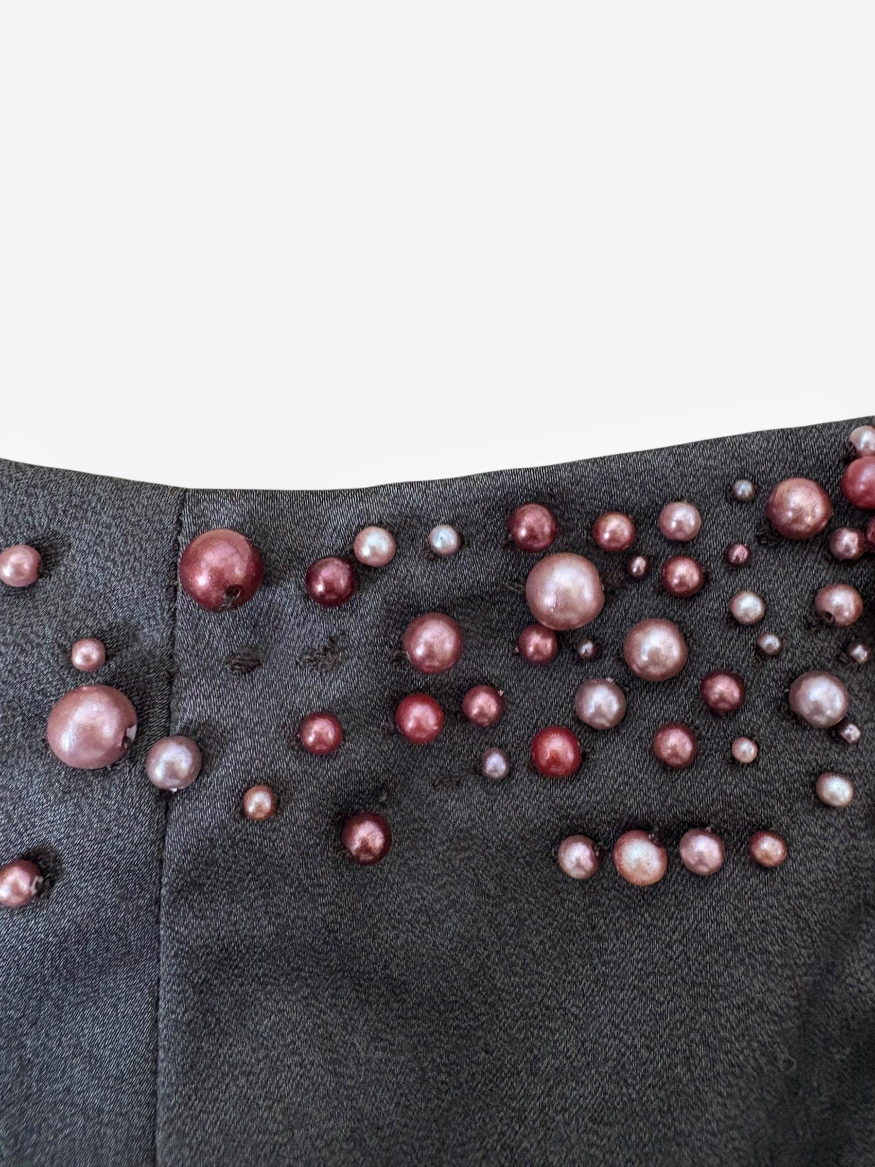 Grigio Pantaloni con perle di Chloé by Stella McCartney, Autunno/Inverno 2001 in vendita