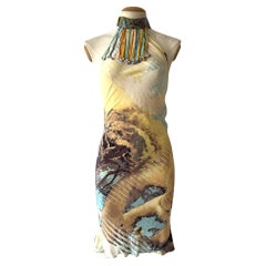 Roberto Cavalli Lion Print Halter Dress, Spring/Summer 2002