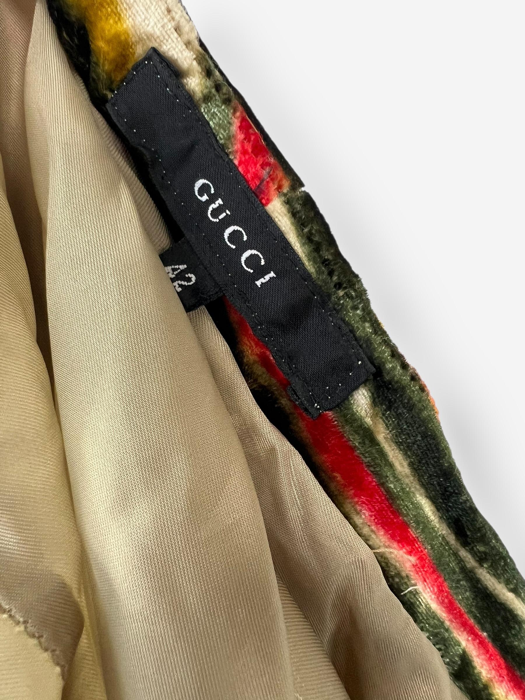 Gucci by Tom Ford 1999 F/W Runway Pantalon en velours imprimé tourbillon en vente 3