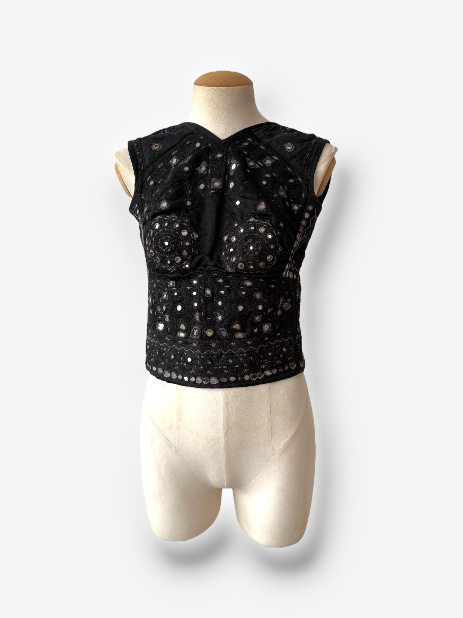 Top sin espalda con bordado de espejo Gucci by Tom Ford Negro en venta
