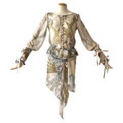 Valentino printed silk top and scarf set, circa early 2000s (c. 2003)