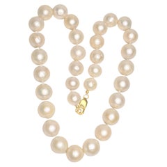14k Gold South Sea Pearl necklace 12-15mm Big Round Wedding necklace