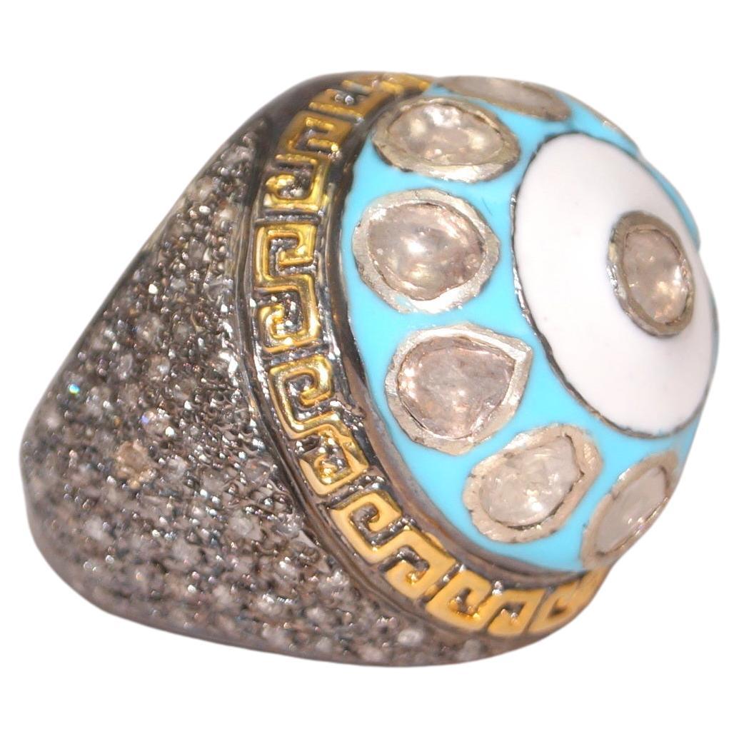 IGI-zertifizierter Polki-Ring mit 4,90 Karat Diamanten im Rosenschliff im Angebot
